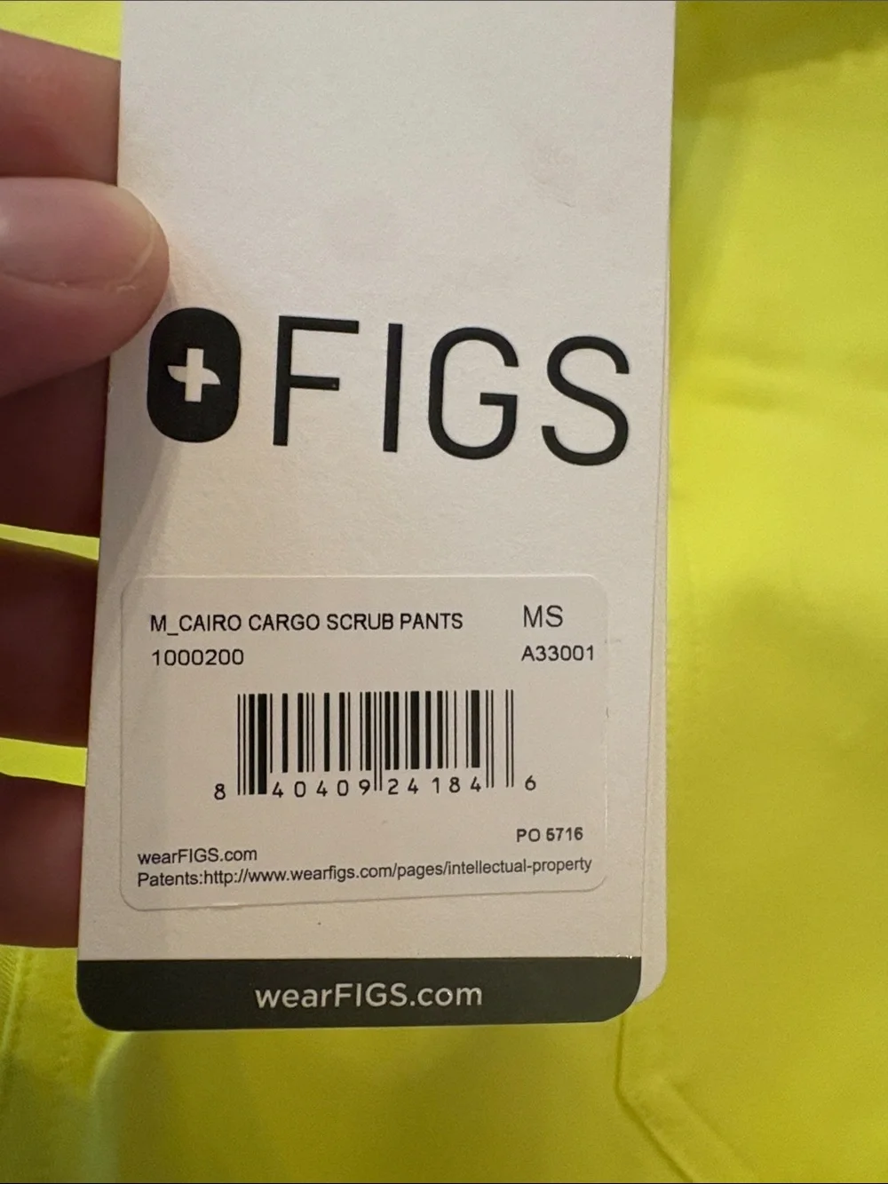 🎉NWT! FIGS Men's Neon Yellow Cairo Cargo Scrub Pants!